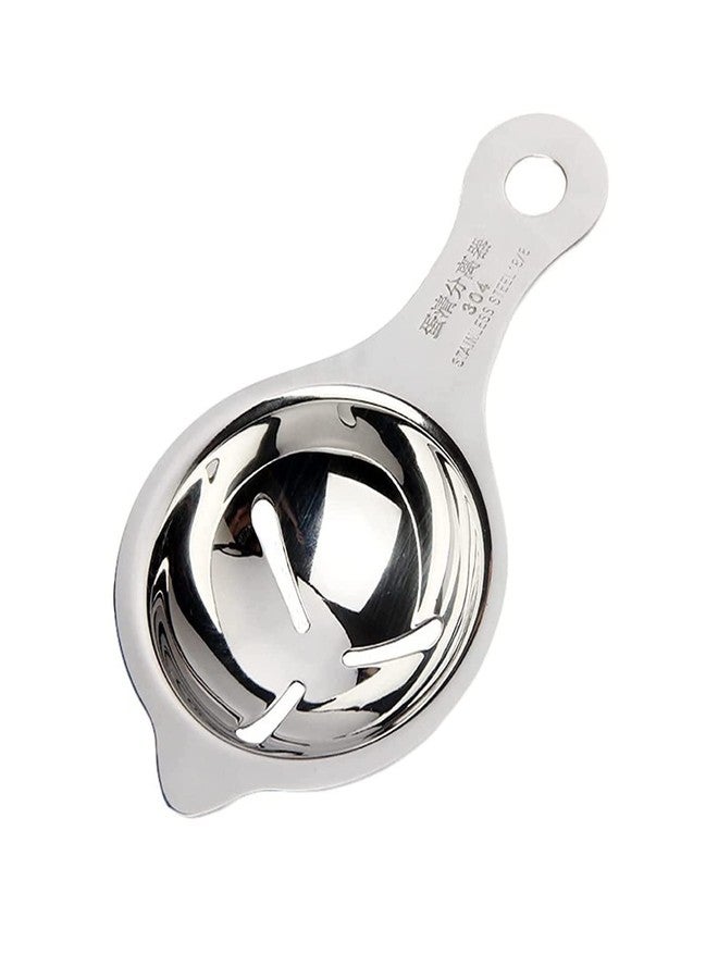 YOMITH Stainless Steel Egg Yolk & Egg White Separator, Protein Separator Filter, Kitchen Baking Tools, Egg Divider Dishwasher Safe Kitchen Tool, Egg Gadgets, with Hanging Hook (Pack of 1, Silver) - Image 1